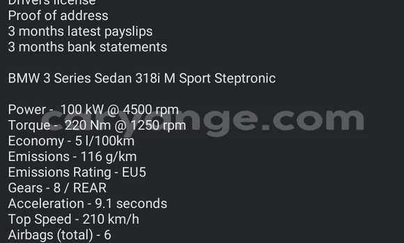 Buy Used BMW 315 White Car in Windhoek in Namibia