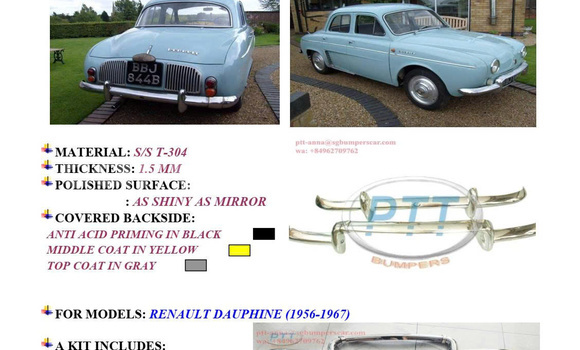Renault Dauphine bumpers 
